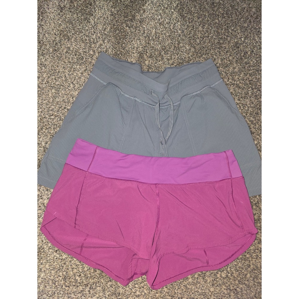 Lululemon Shorts Bundle Speed Up Low Rise 2.5 Purple & Dance Studio 3.5 Grey 6